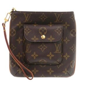 Monogram Canvas Wristlet Clutch with Front Pocket